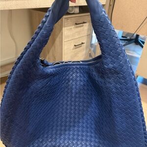 Bottega Veneta Deep Blue Woven Hobo Bag